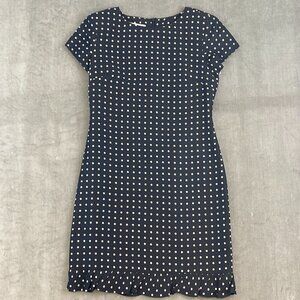 Pure and Simple Black and Cream Polka dot Silk Dress Size 6